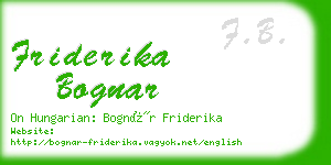 friderika bognar business card